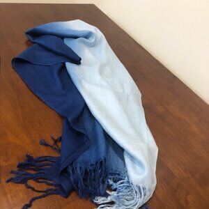 Blue Ombre Print Oversized Wrap Scarf.
